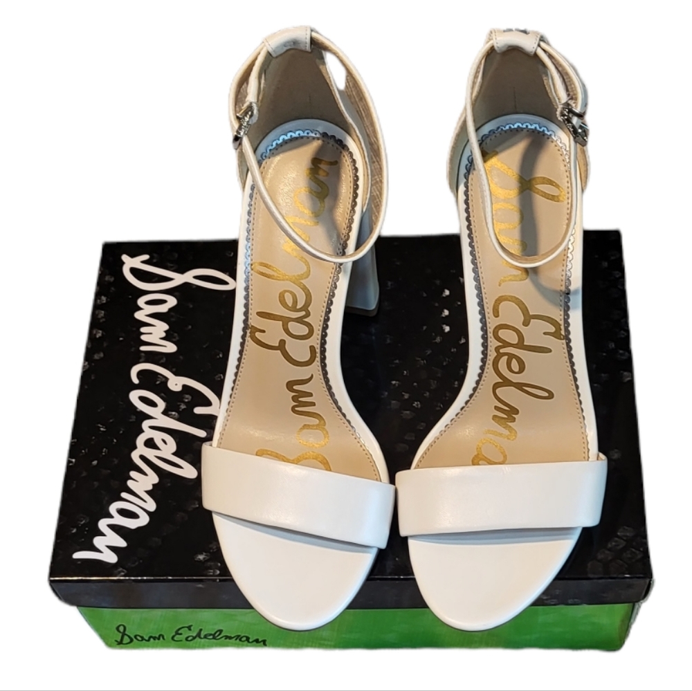 Sam Edelman White Leather Yaro Sandals Size 8 New In Box